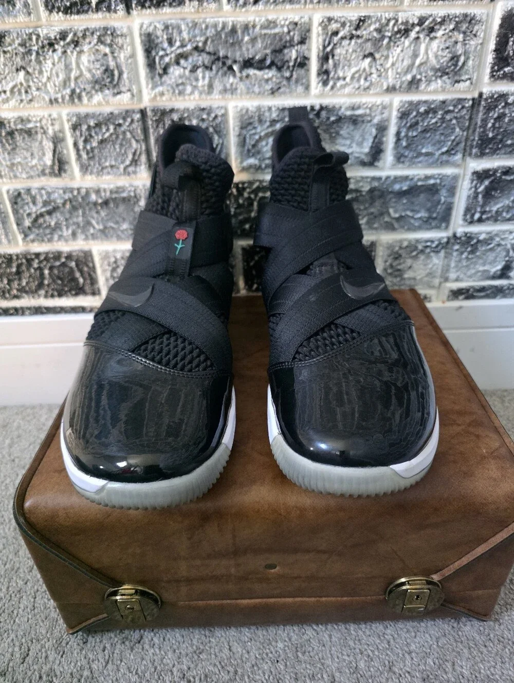 Nike LeBron Solid XII SFG Men's Black High-Top Athletic Sneakers Size 14